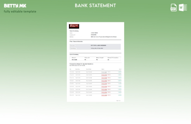 модерен стил Индиски IDFC изводи од банкарски страници со зборови, шаблон за вер